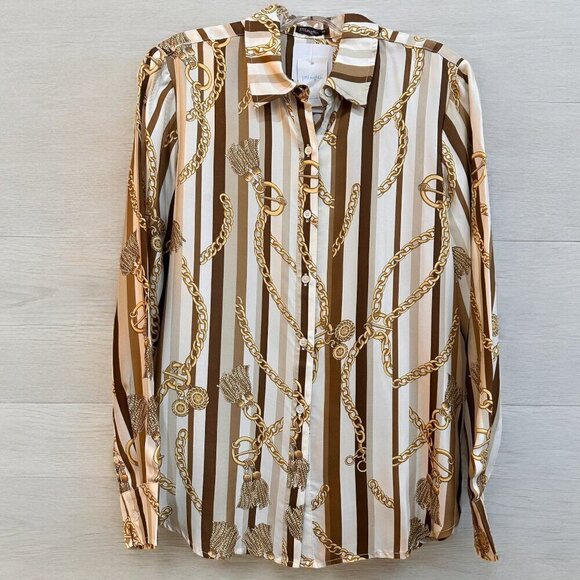 J.McLaughlin Denver Silk Point Collar Long Sleeve Size S - Picture 3 of 4